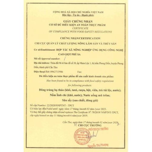 Các loại giấy phép đông trùng hạ thảo
