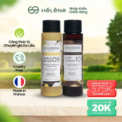 Gel Tắm Gội 2in1 Dưỡng Ẩm Doliderm Pháp - Chai 50ml