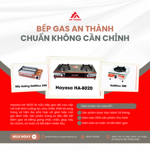 Bếp Gas An Thành Chuẩn Không Cần Chỉnh