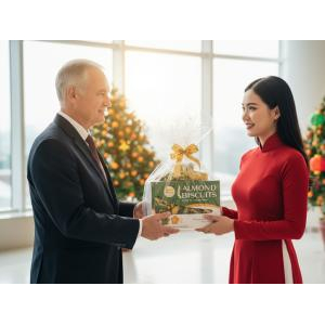 Bánh Hạnh Nhân Trà Xanh Phô Mai Tiến Anh 350g – Đặc Sản Chợ Mới